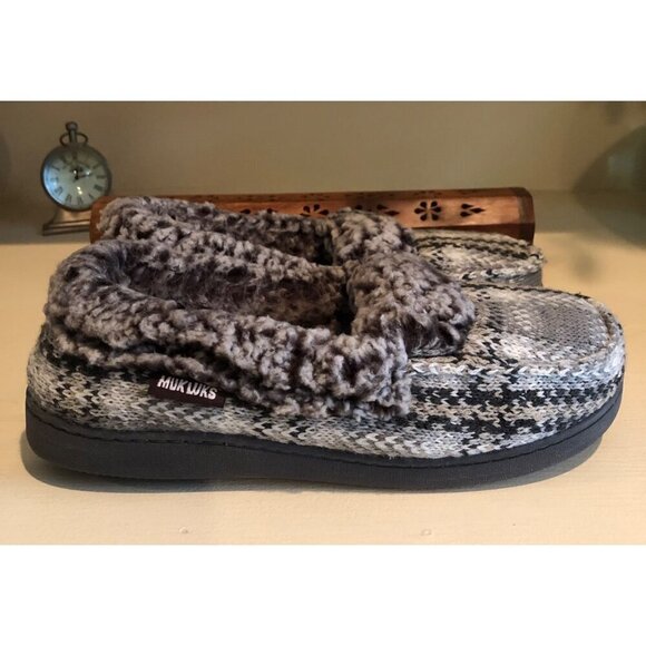 Women's Slippers Muk Luks Large Size 9-10 Gray - Picture 2 of 10